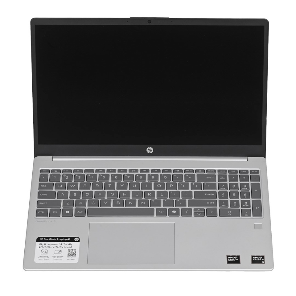 HP sülearvuti OmniBook 3 15-FN0105D Ryzen AI 5 330 15.6" FullHD Touch IPS 16GB RAM 512GB SSD Windows 11 Glacier hõbedane REPACK 2-year warranty New Repack/Repacked
