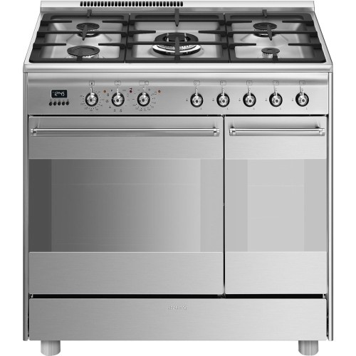 Smeg gaasipliit SCB92PX8 Classic, 5 x gaas, 2 x elektriahi, pürolüüs, 90 cm, roostevaba-teras