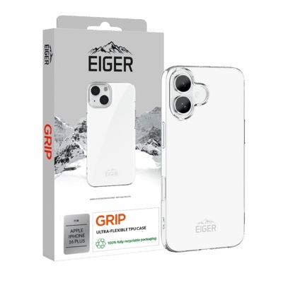 Eiger kaitsekest Grip Case iPhone 16 Plus Transparent, läbipaistev