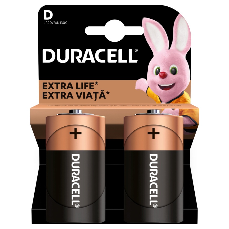 Duracell patarei D/MN1300 2tk.