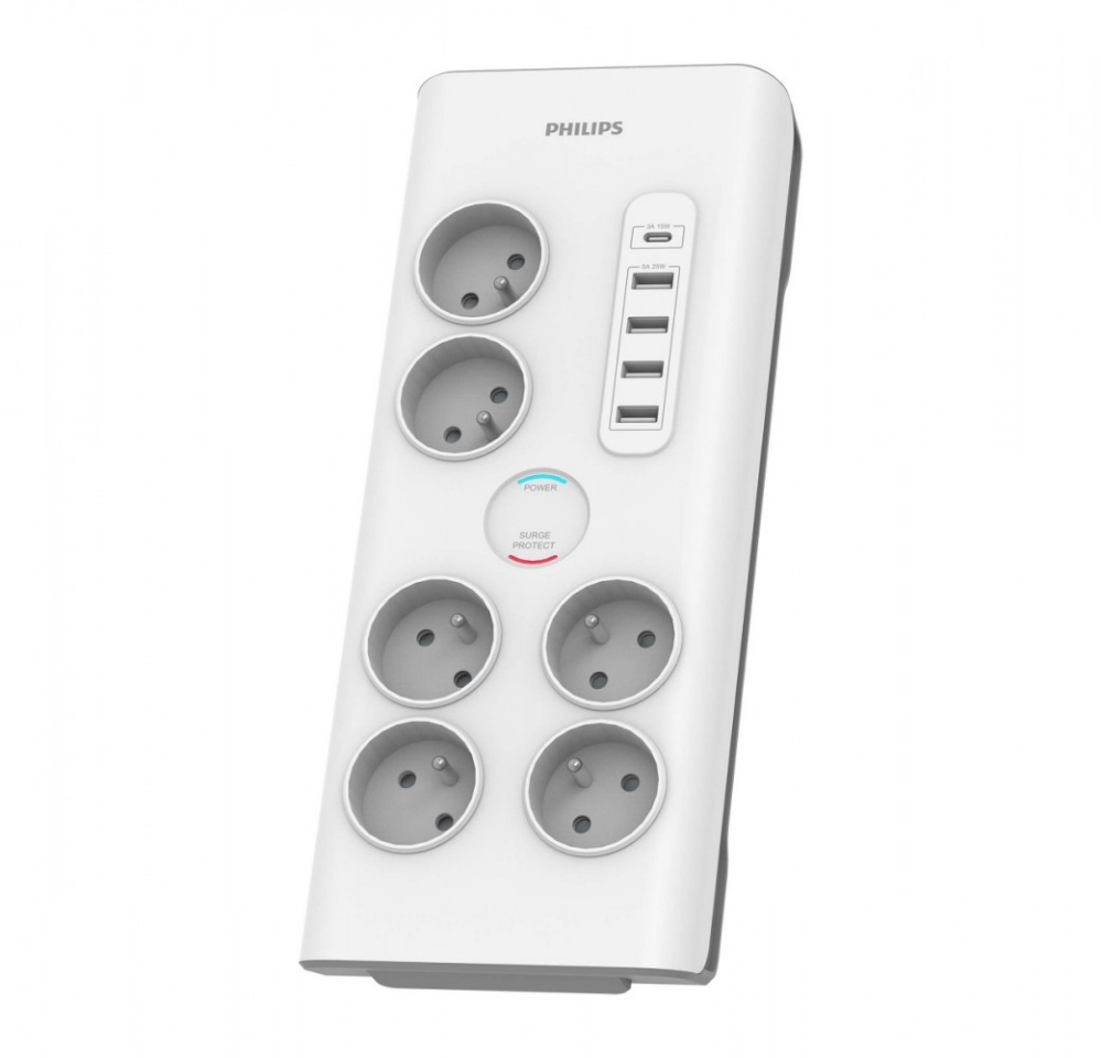 Philips pikendusjuhe Surge protector 6 sockets AC Fr 40W, 2 m