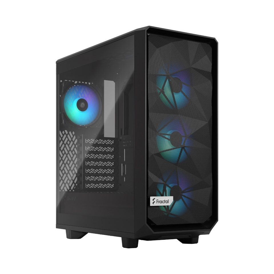 Fractal Design korpus Meshify 2 Compact Lite RGB, TG Light, Mid-Tower, must