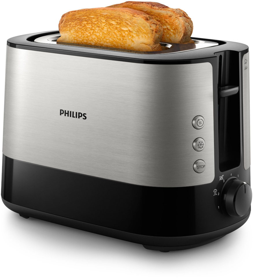Philips röster HD2635/90 Viva Collection Toaster, roostevaba teras/must