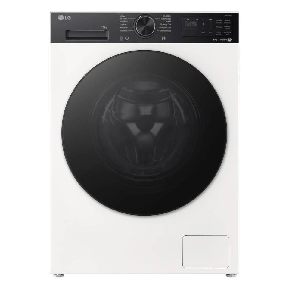 LG pesumasin F4X5011TKB Front loading, Washing capacity 11 kg, 1400 RPM, Depth 57 cm, Width 60 cm, Display, LED, valge