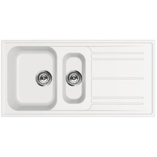 SMEG valamu LZ102B, 100cm, RIGAE®, pealt paigaldatav, käsitsi, graniit, valge