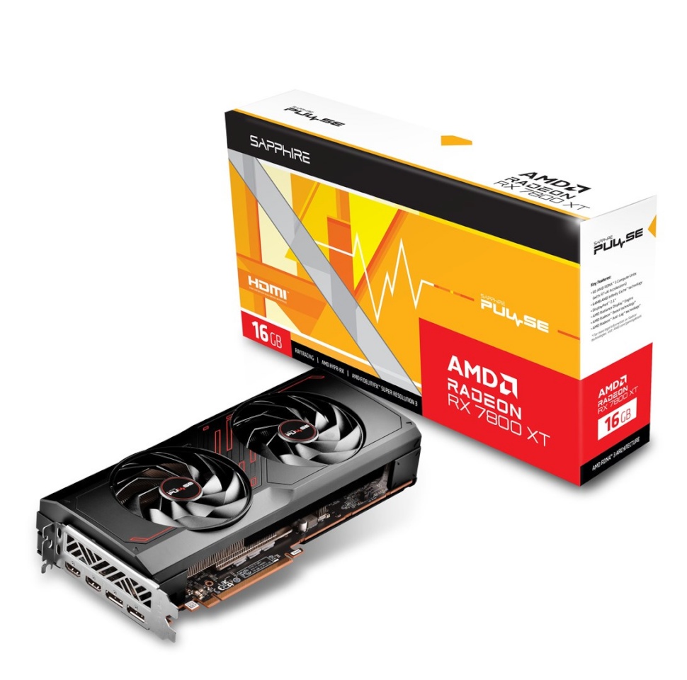 Sapphire videokaart Radeon RX7800XT Gaming Pulse 16GB GDDR6 HMDI DP