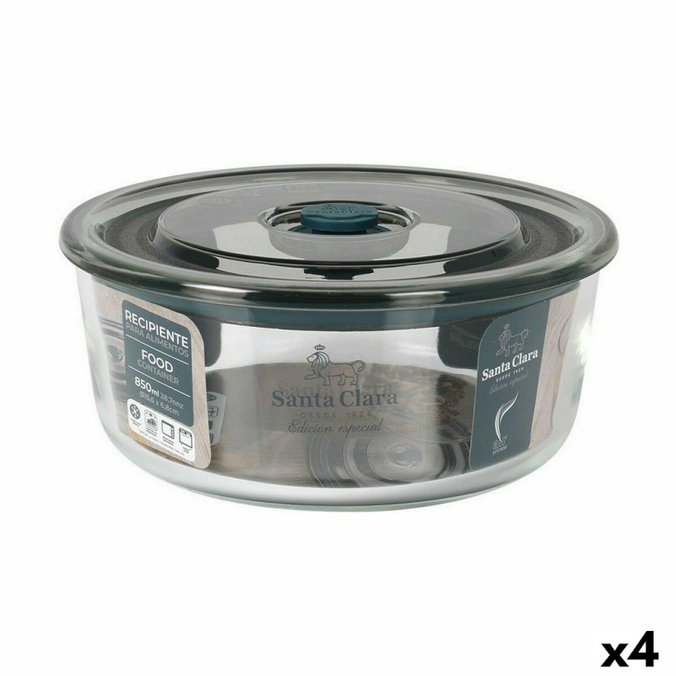 Santaclara hermeetiline lõunasöögi karp hall 850ml 15,6x6,8cm (4tk)