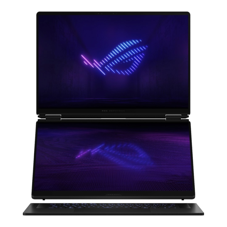 ASUS sülearvuti ROG Zephyrus Duo 16 Ultra 9 386H 2x 16" 3K Touch OLED 120Hz 1100nits AG 32GB RAM LPDDR5X 2TB SSD GeForce RTX 5090 24GB RAM RAM Cam1080p + IR 90WHrs W11Pro Aluminum Stellar hall