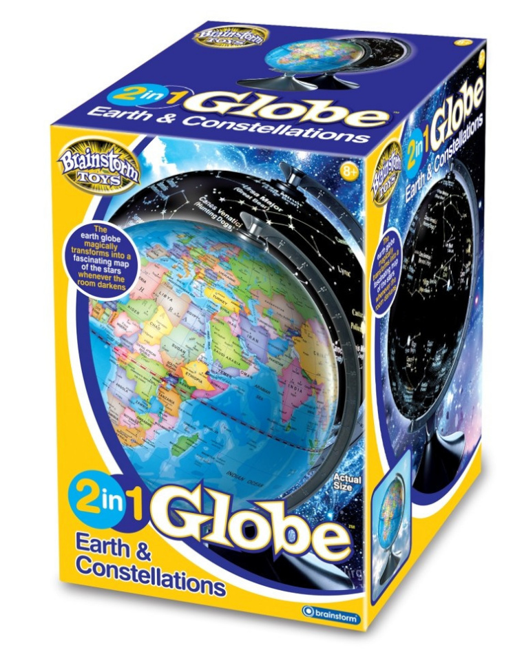 Brainstorm gloobus Globe Earth and constellations 2in1