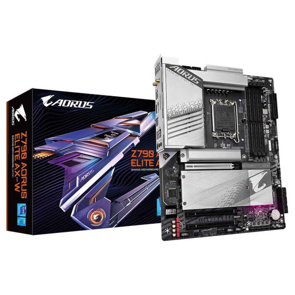 Gigabyte emaplaat intel Z790 LGA1700 ATX memory Ddr5 memory Slots 4 1xpci-express 3.0 16x 1xpci-express 4.0 16x 1xpci-express 5.0 16x 4xm.2 1xhdmi 1xdisplayport 4xusb 2.0 5xusb 3.2 1xusb-c 1xoptical S/pdif 1xrj45 2xaudio Port z790aoruseliteax-w1.1