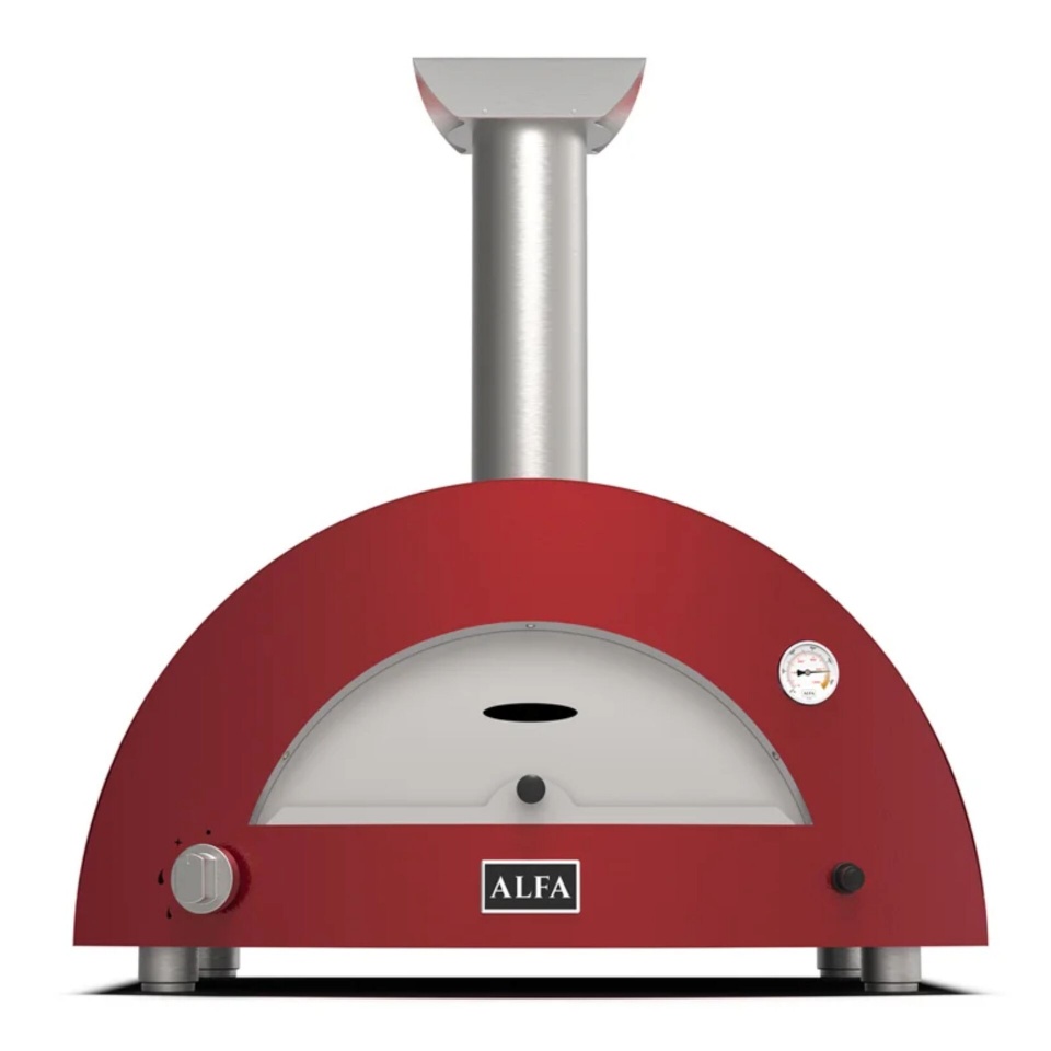 Alfa Forni pitsaahi Moderno 2 Pizze Hybrid-Pizzaofen Antique punane