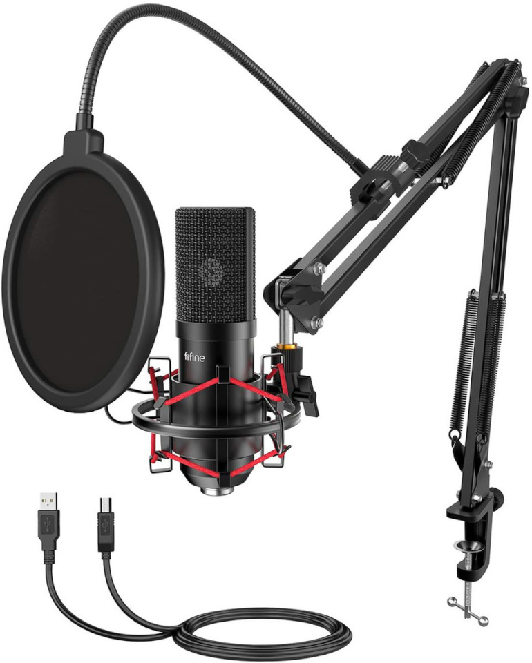 Fifine Condenser microphone with tripod T732 (must)