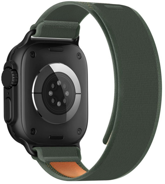 Tech-Protect kellarihm Nylon Elite Apple Watch 44/45/46/49mm, roheline/oranž