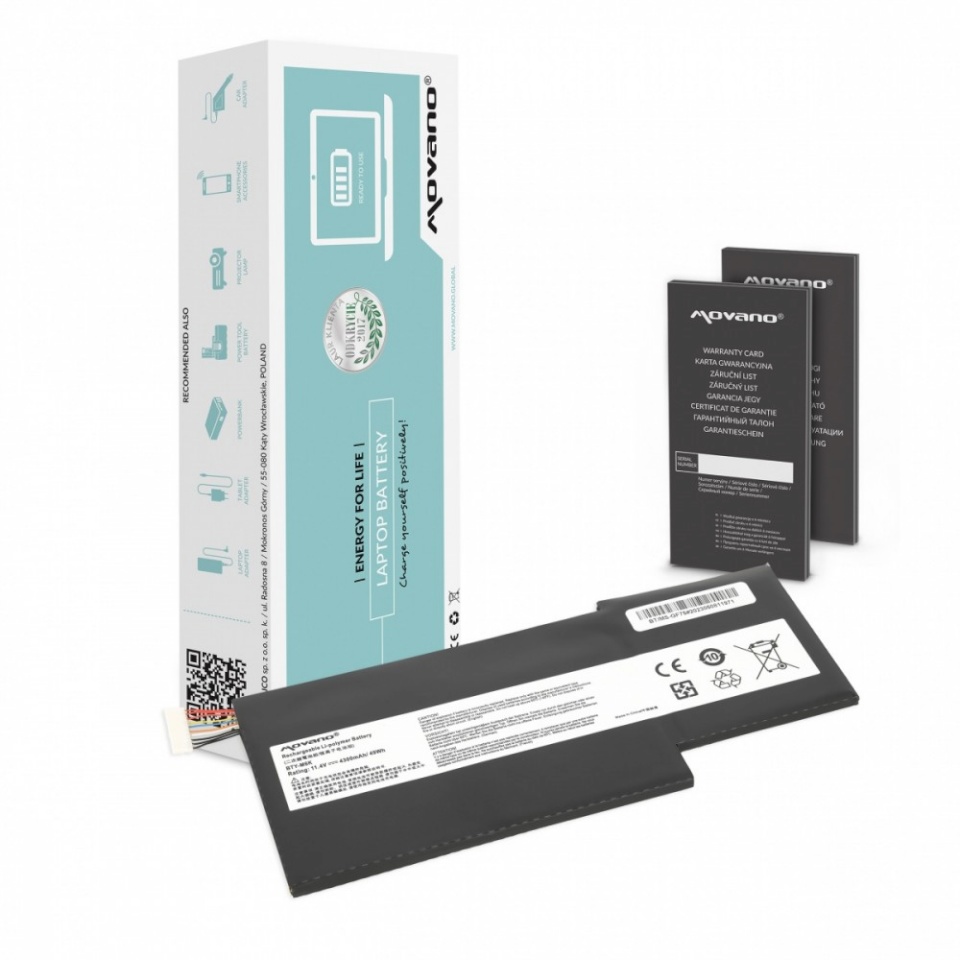 Movano sülearvuti aku BTY-M6K MS-17B4 for MSI GS63VR GS73 GF75 - 4300 mAh (49 Wh)