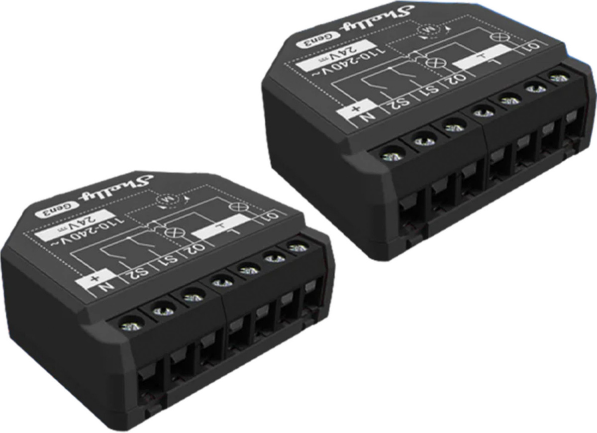 Shelly nutikodu moodul 2PM Gen3 WiFi/Bluetooth Controllers, 2tk