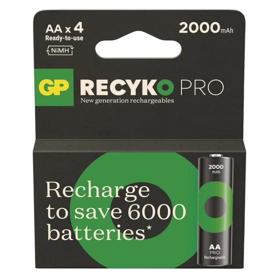 GP Battery patarei R6/AA 2000mAh recyko PRO 4tk.