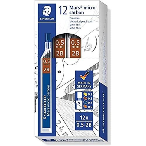 Staedtler pliiatsisüsid Mars Micro Carbon 2B 0.5 mm, 12tk