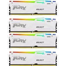 Memory DDR5 Fury Beast White RGB 128GB(4*32GB)/5600 CL40