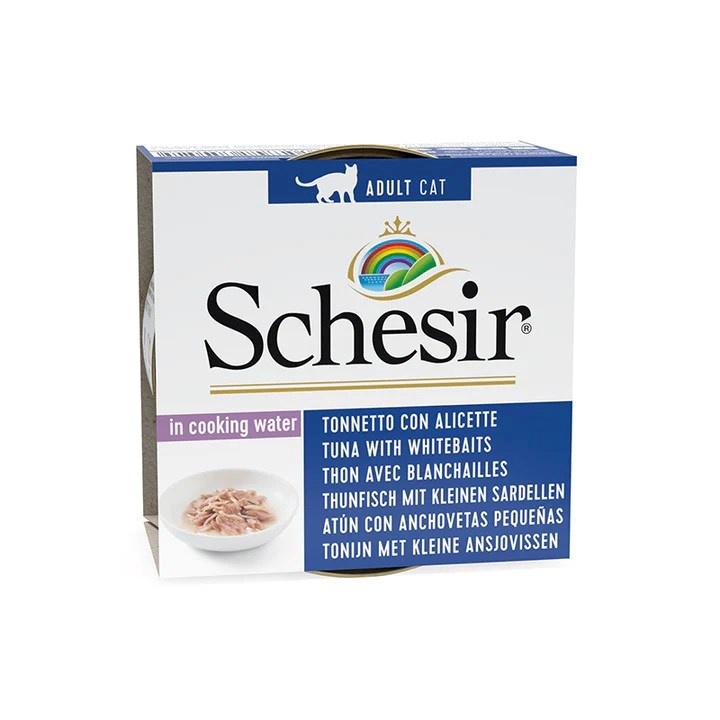 Agras Pet Foods kassitoit Schesir in Cooking Water Tuna with Whitebait, 85g