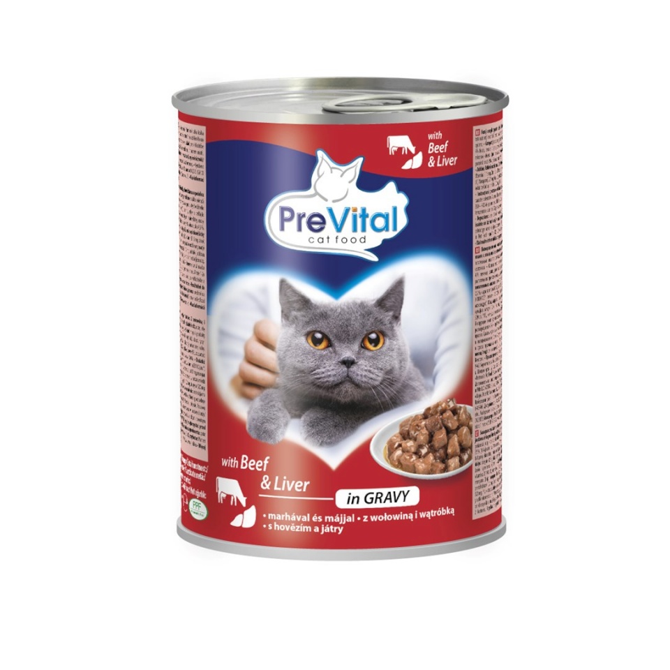 Prevital kassitoit Cat Food with Beef and Liver in Sauce, 415g