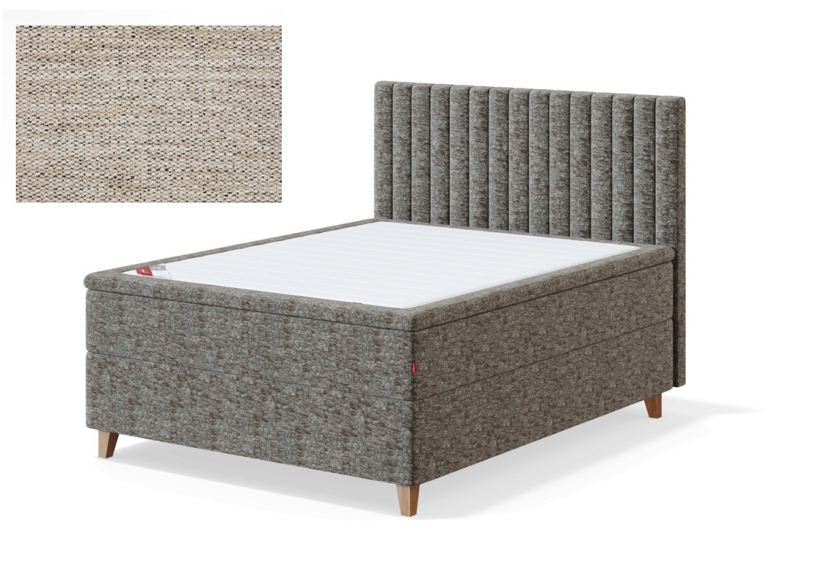 Sleepwell kontinentaalvoodi BLACK CONTINENTAL (4 jalaga), 160x200x55cm, VERANO helebeež, pehme