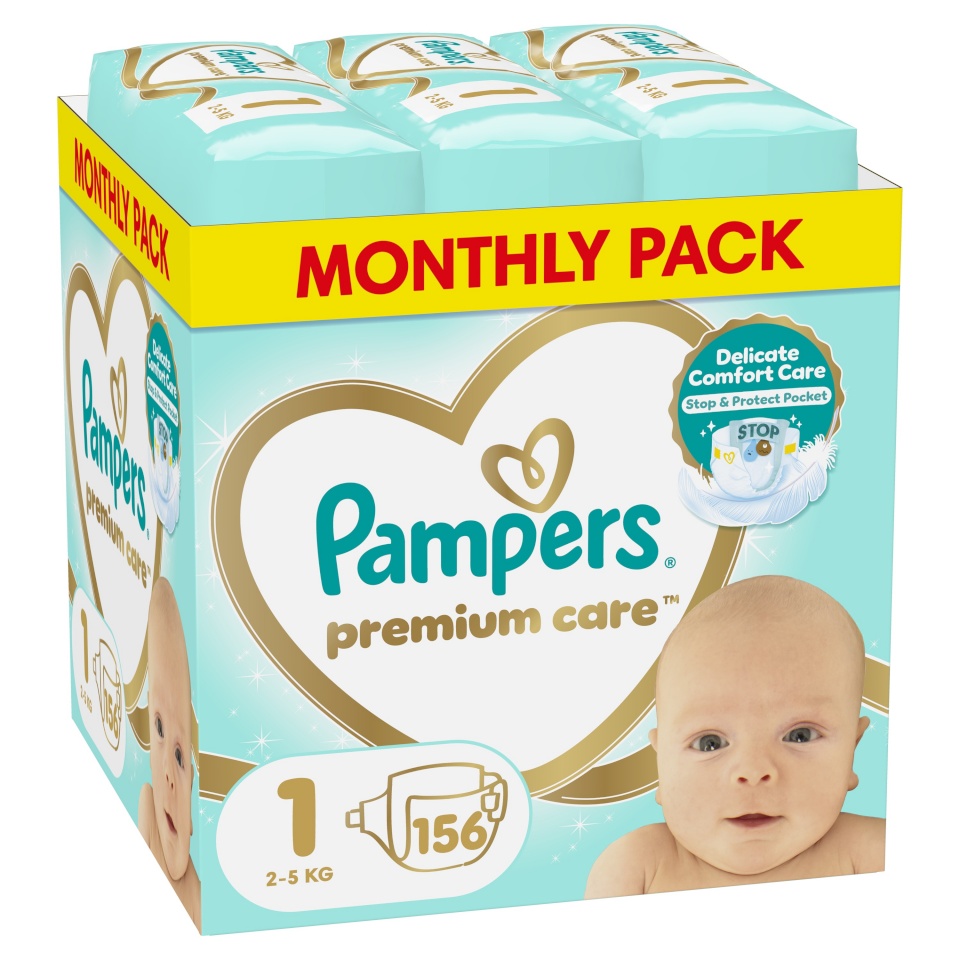 Pampers mähkmed Premium Care Teipmähkmed, suurus 1, 156 tk, 2-5 kg