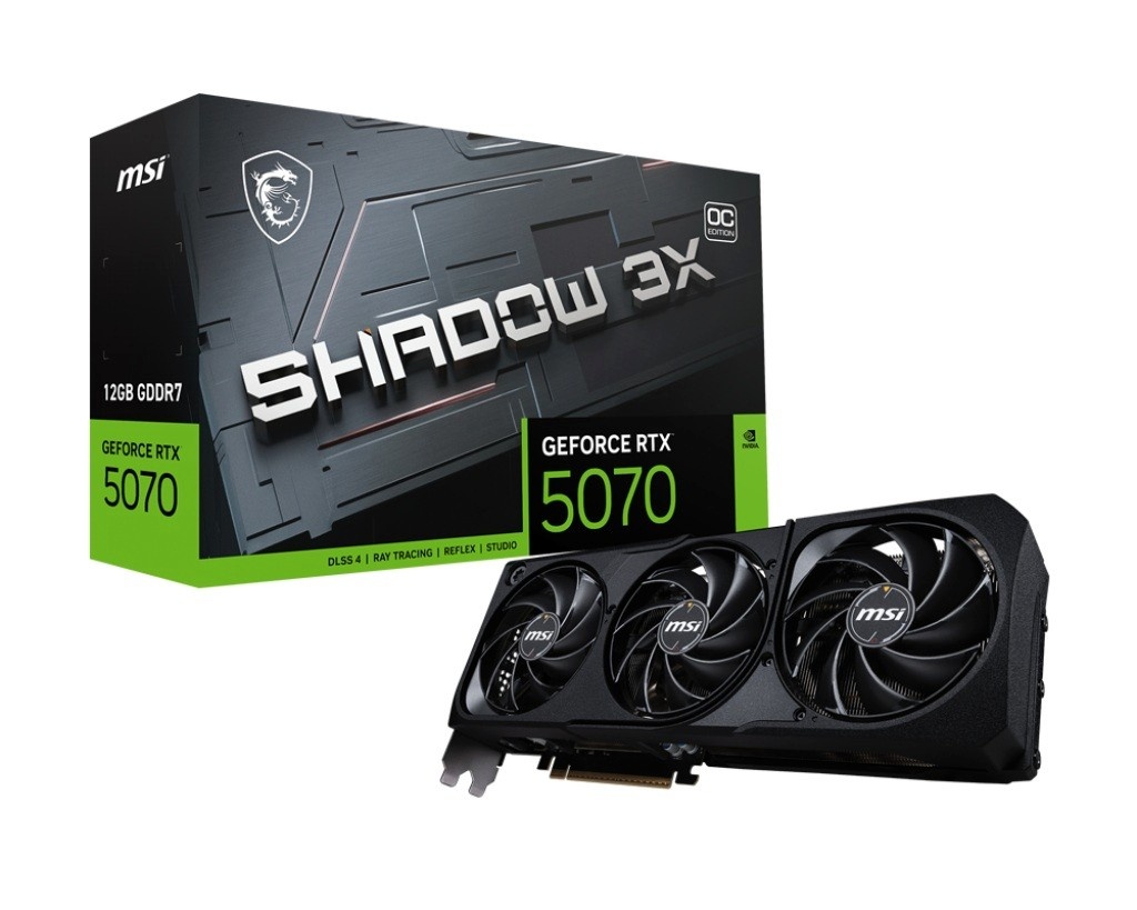MSI videokaart GeForce RTX 5070 12G SHADOW 3X OC GDDR7 192bit HDMI DP