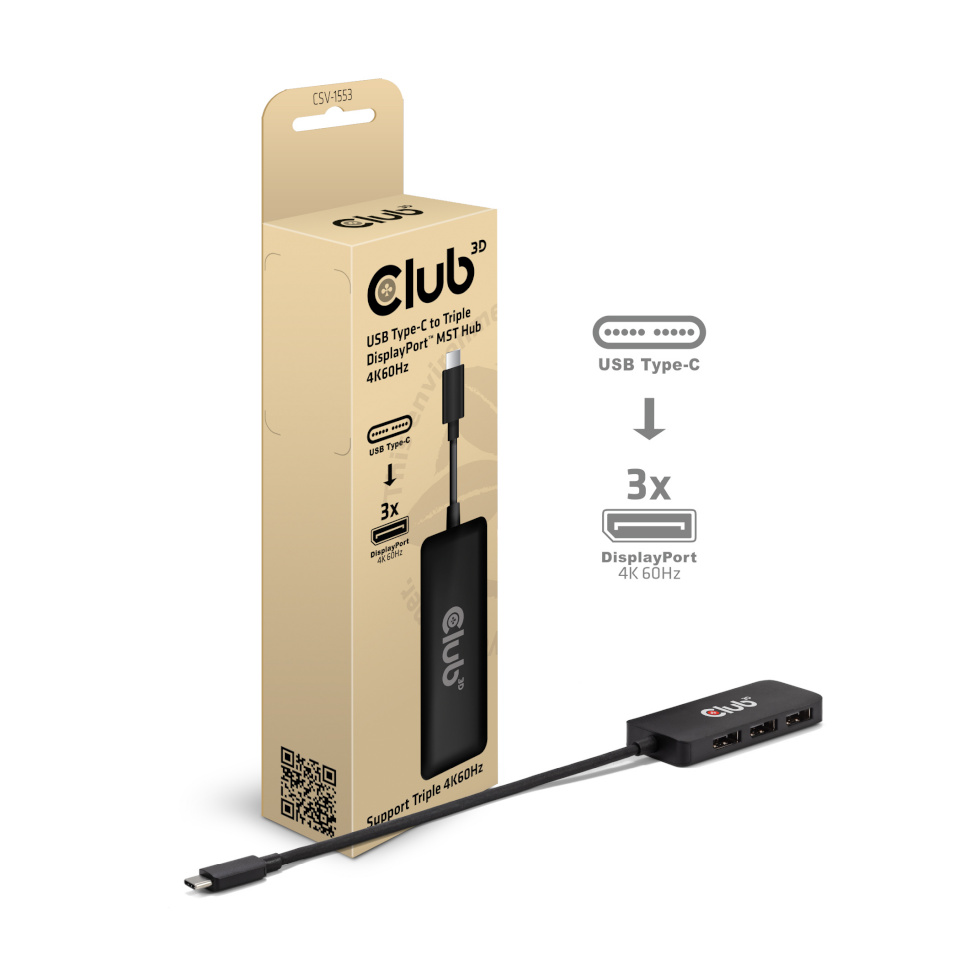 Club3d I, o Hub USB-c 3port Dp,