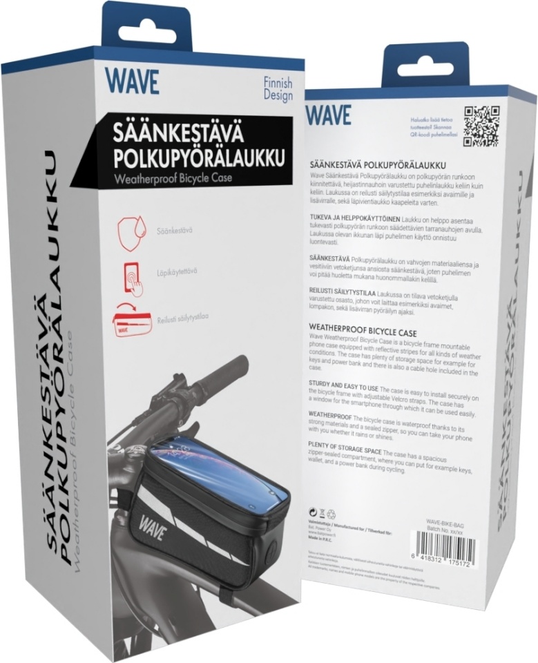 Wave ilmastikukindel jalgrattakott, must