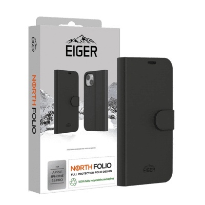Eiger kaitsekest North Folio Case iPhone 16 Pro must