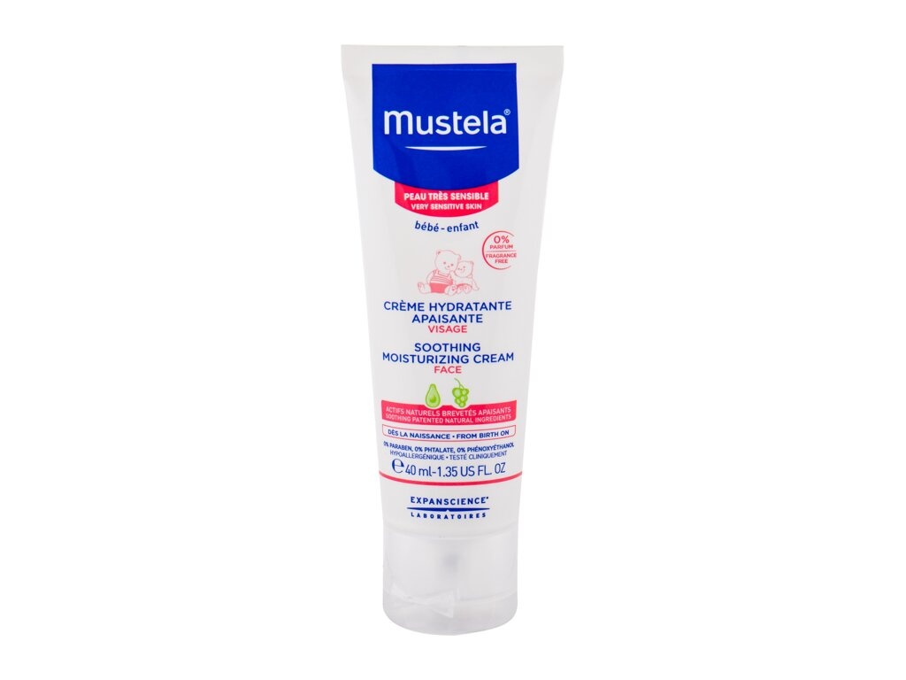 Mustela näokreem Bébé Soothing Moisturizing Face Cream 40ml, lastele