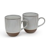Bredemeijer 1x2 Mugs Ingo 450ml Tassen Steingut weiße Str.147081