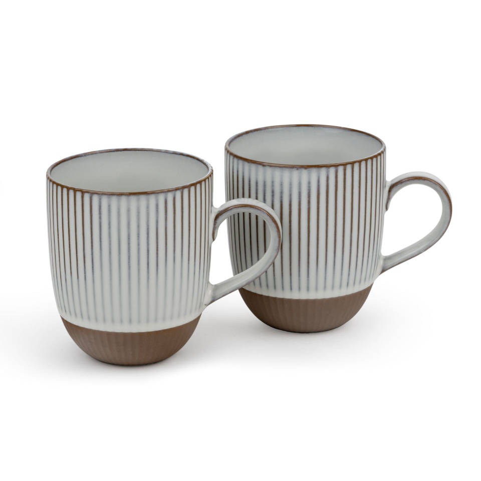 Bredemeijer 1x2 Mugs Ingo 450ml Tassen Steingut weiße Str.147081