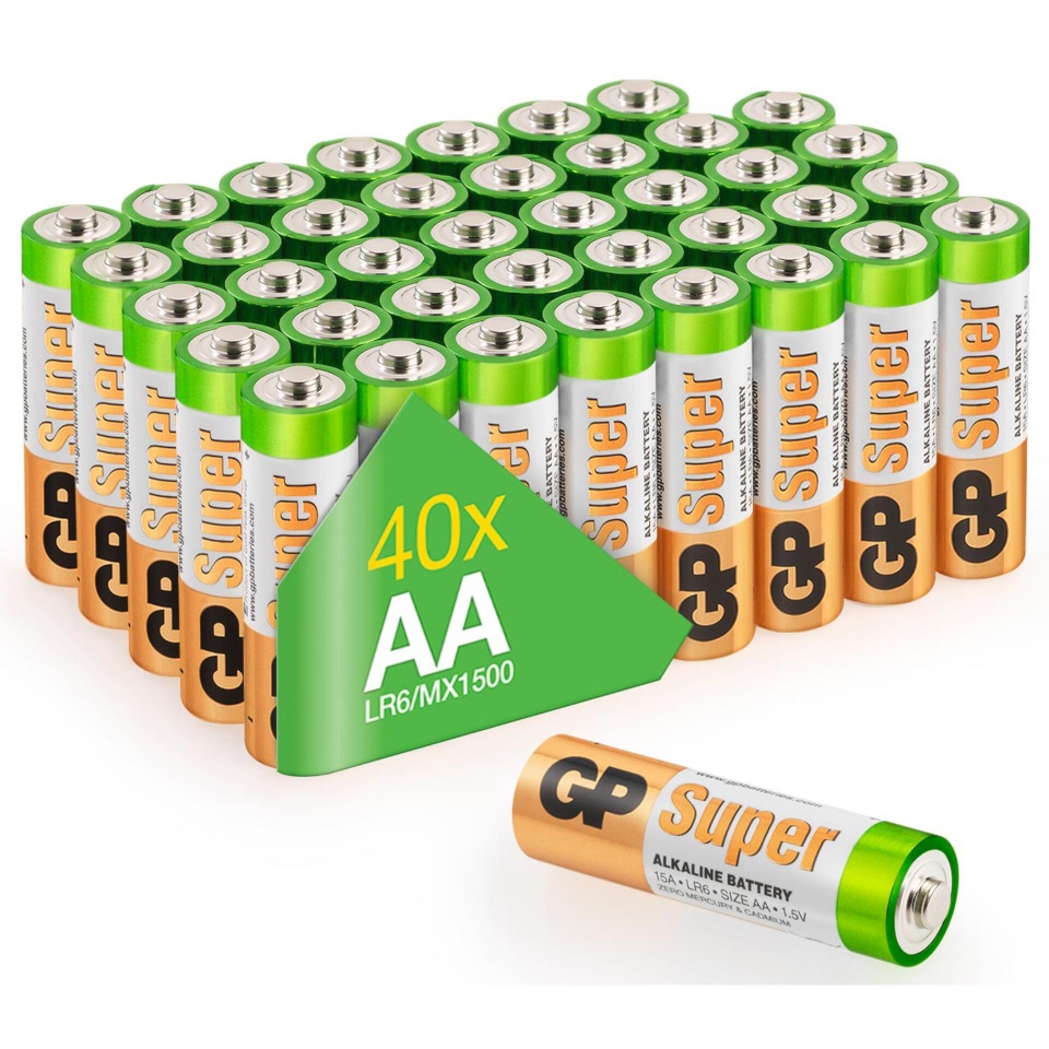 Gp Batteries patarei 1x40 Super Alkaline AA Mignon Batteries Blister 030E15AS40-2