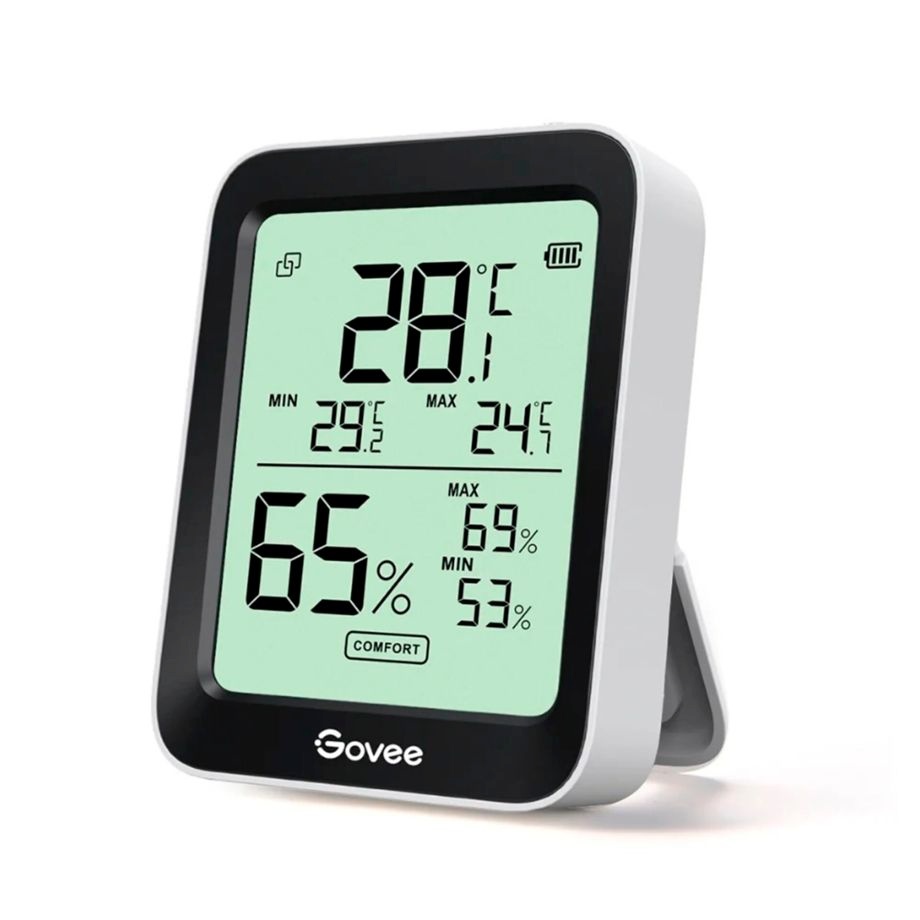 Govee termomeeter H5075001 Bluetooth Thermometer Hygrometer with Screen, valge/must