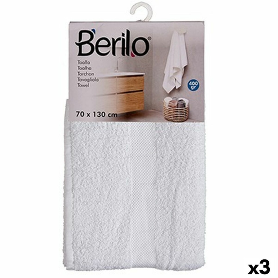 Berilo vannilina valge 70 x 130cm (3-osaline)