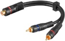 Goobay audiokaabel 2x RCA isas - RCA emane Y-kaabel, 20cm