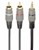 Gembird kaabel Audio 1x3,5mm/2xRCA 2,5m kuldne plated