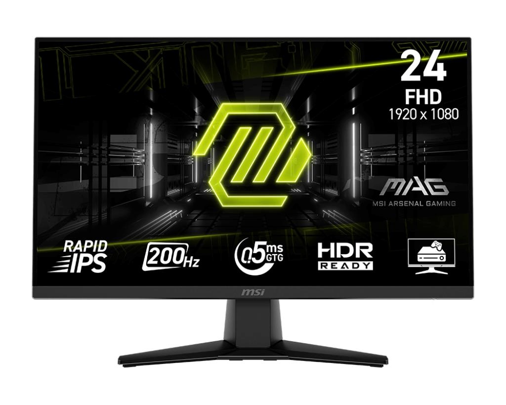 MSI monitor mag 242f 23.8" matte, IPS, FHD, 16:9, 200hz 0.5Ms, must mag242f