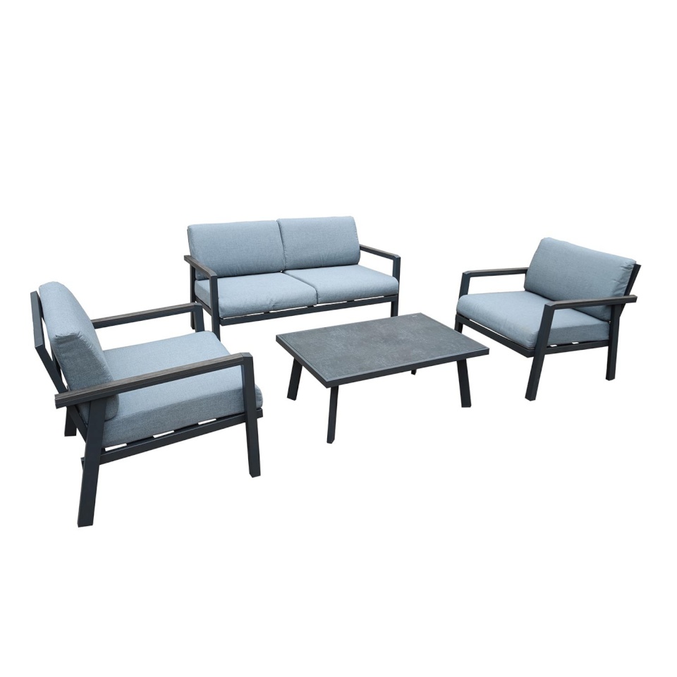 H4Y aiamööblikomplekt DELGADO laud, diivan ja 2 tooli