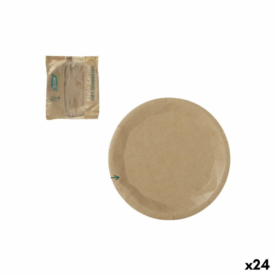 Algon Taldrikute komplekt pruun 22cm 10tk (24tk)