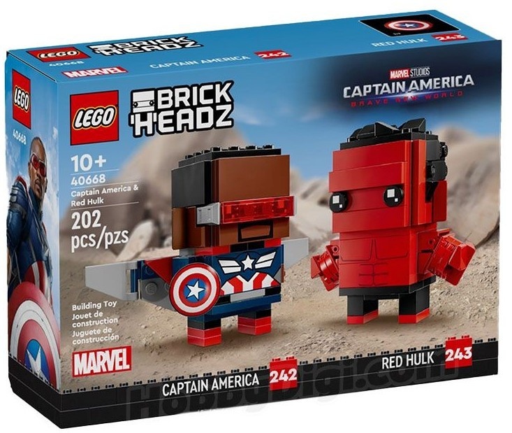 Lego klotsid Bricks BrickHeadz 40668 Captain America & punane Hulk
