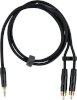 Fuj:tech audiokaabel 3,5 mm TRS isas - 2x RCA isas adapter, 1m, must