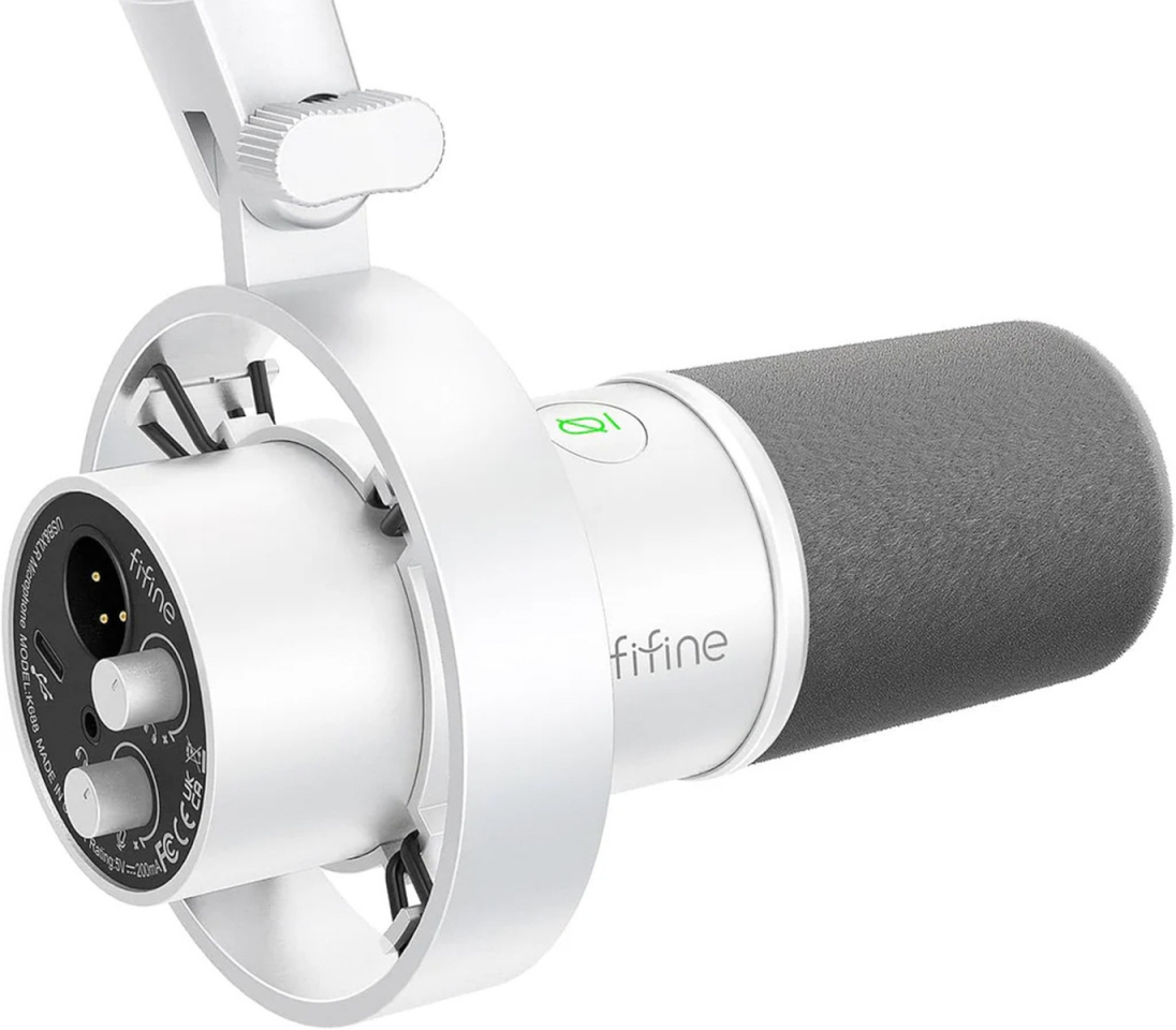 Fifine K688W dynamic microphone (valge)