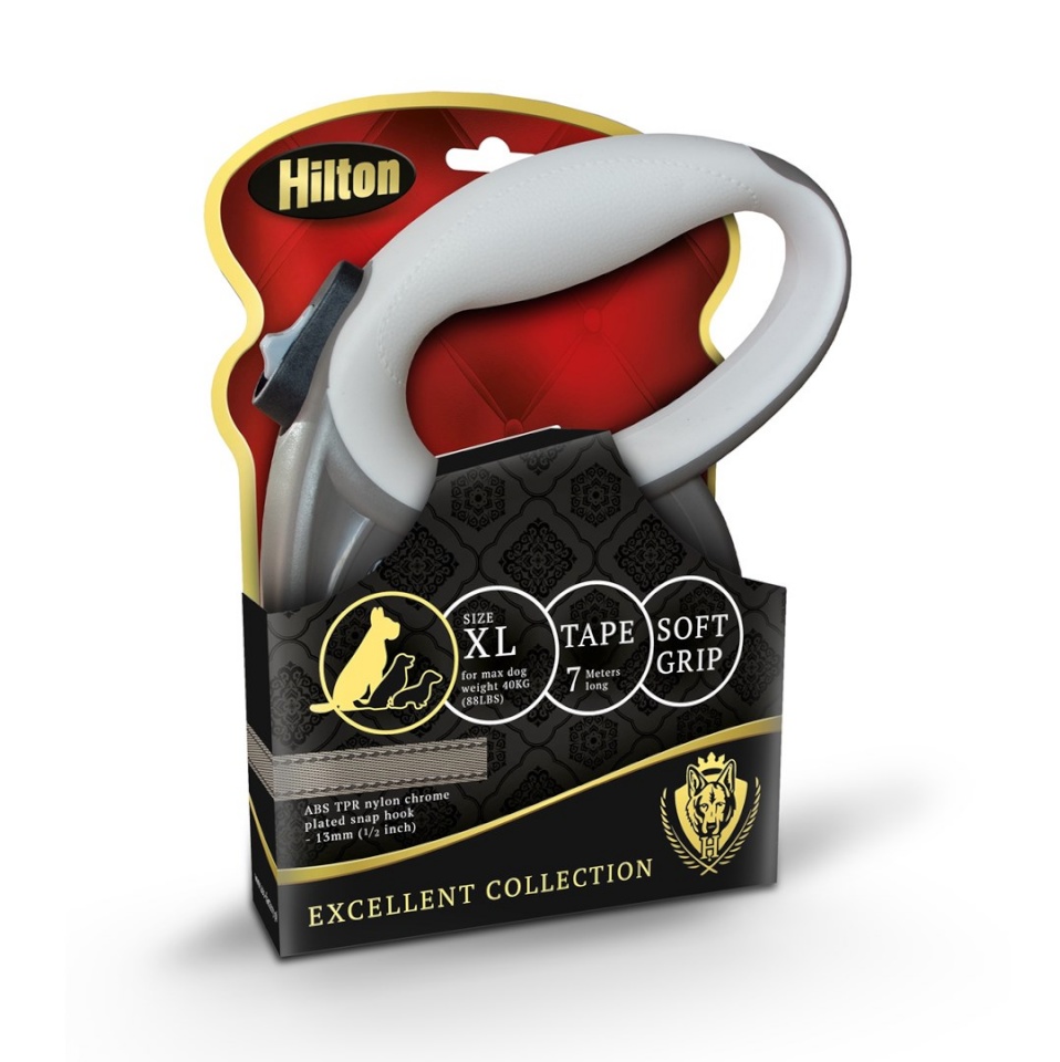 Hilton jalutusrihm Smart Dog XL (40kg) Retractable Leash, 7m, pruun/beež 