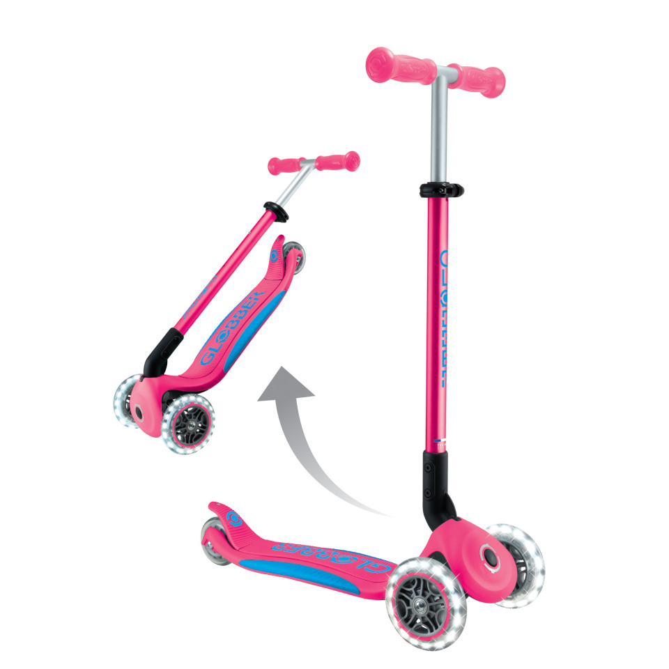 Globber tõukeratas Primo Foldable Plus Lights (roosa/hellblau)