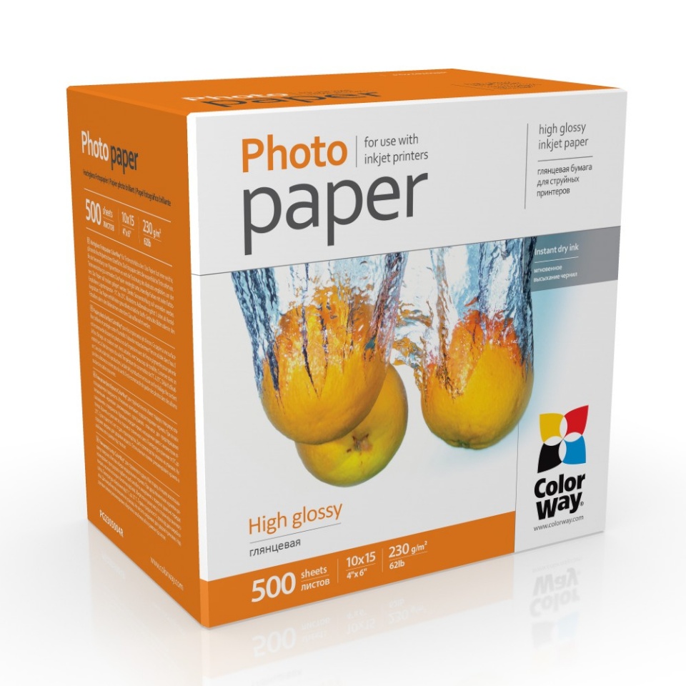 ColorWay fotopaber Photo Paper, 500 sheets High Glossy 230 g/m² 10x15