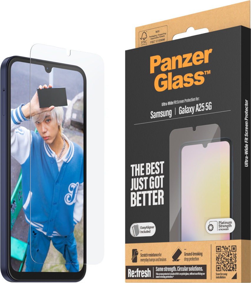 PanzerGlass kaitseklaas Ultra-wide Fit with Aligner, Samsung Galaxy A25