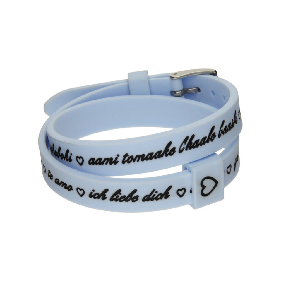 il mezzometro naiste käevõru I LOVE YOU SILVER-BRACCIALE IN SILICONE/SILICONE BRACELET
