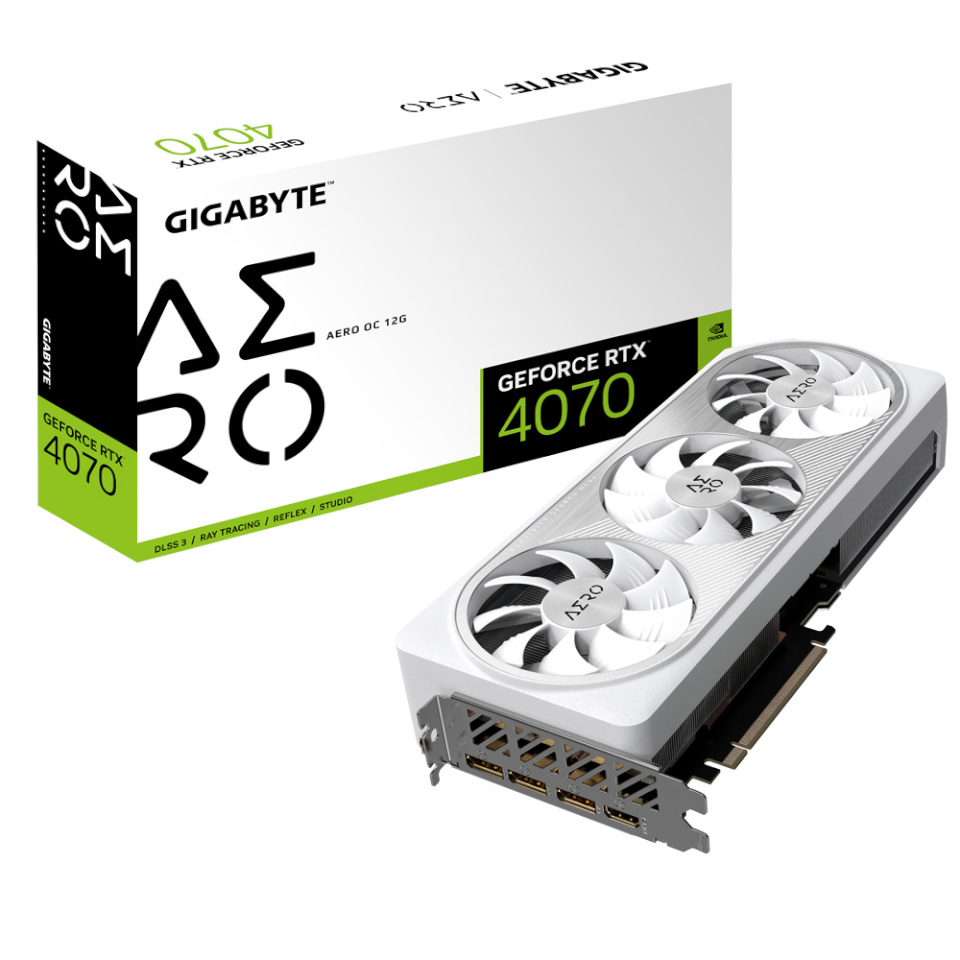 Gigabyte videokaart nVidia GeForce RTX 4070 Aero OC 12GB GDDR6X, GV-N4070AERO OC-12GD	